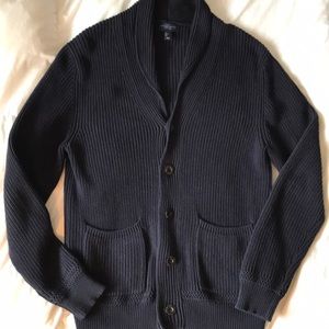 Thomas Parker navy cotton shawl collar cardigan